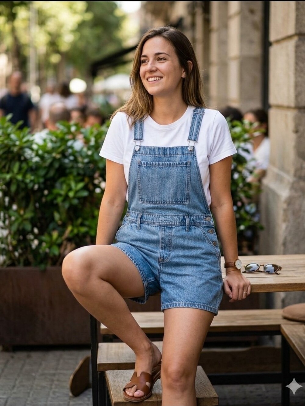Parke x Target Light Blue Denim Short Overalls-MED # 039